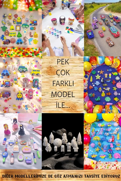 sharp&art Taş Boyama Anne-çocuk Etkinliği, 30 Parça Motorlu Araç Ve Hayvanlar, Aile Ve Okul Etkinliği - 6