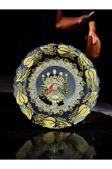 sharp&art Osmanlı Tuğrası Temalı 30 cm, Detaylı El İşlemesi ve Yaldızlı Çini Tabak, Özel Hediye Seçeneği - 6