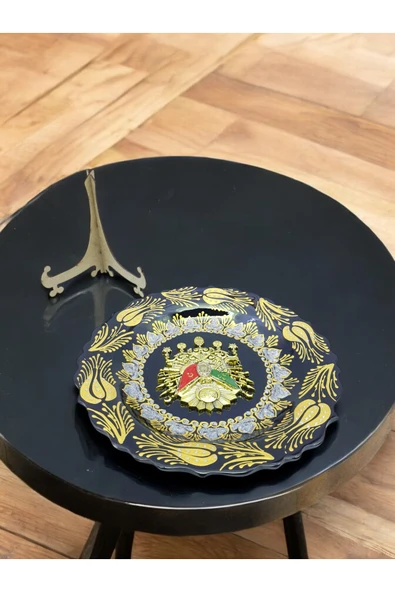 sharp&art Osmanlı Tuğrası Temalı 30 cm, Detaylı El İşlemesi ve Yaldızlı Çini Tabak, Özel Hediye Seçeneği - 5