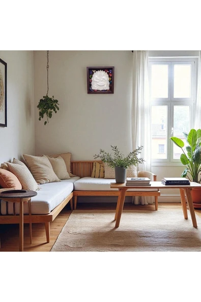 sharp&art Meryem Ana ve Kutsal Aile, Ahşap Çerçeveli, Epoksi içi Kuru Yaprak Dökümü, 4 Renk Seçeneği(17,5cm) - Resim 3