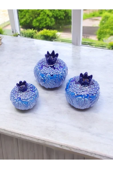 sharp&art 3'LÜ %100 EL İŞLEMESİ,DEKORATİF NAR ve LALE TAKIMLARI,EV DEKORASYONU...12 FARKLI MODEL İLE... - Resim 4