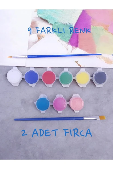 sharp&art Taş Boyama Çocuk Etkinliği, 30 Parça Sevimli Hayvanlar Seti, 9 Renk Boya Ve 2 Fırça - 5