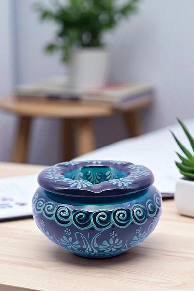 sharp&art SERAMİK KÜLLÜKLER, %100 EL İŞLEMESİ, KAPAKLI, KULLANIŞLI, DEKORATİF, 12 CM, 6 FARKLI MODEL - 5