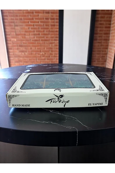 sharp&art İstanbul'un 6 Simgesi ile, Kabartma Desenli, Çok Özel Turkuaz 6'lı Kase Seti - 5