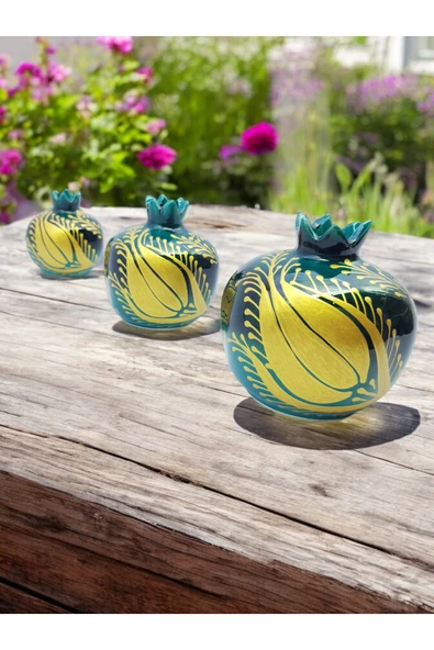 sharp&art 3'LÜ %100 EL İŞLEMESİ,DEKORATİF NAR ve LALE TAKIMLARI,EV DEKORASYONU...12 FARKLI MODEL İLE... - Resim 4