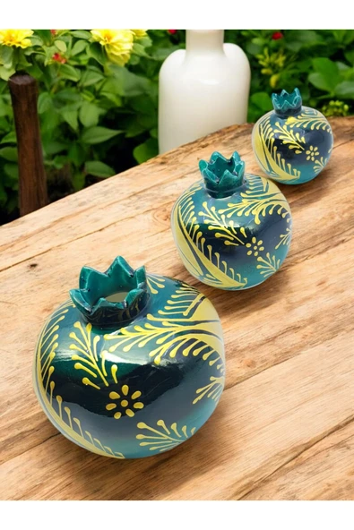 sharp&art 3'LÜ %100 EL İŞLEMESİ,DEKORATİF NAR ve LALE TAKIMLARI,EV DEKORASYONU...12 FARKLI MODEL İLE... - Resim 6