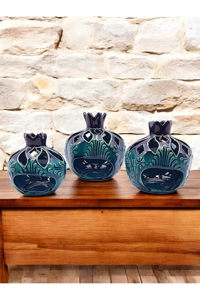 sharp&art 3'LÜ %100 EL İŞLEMESİ,DEKORATİF NAR ve LALE TAKIMLARI,EV DEKORASYONU...12 FARKLI MODEL İLE... - Resim 6