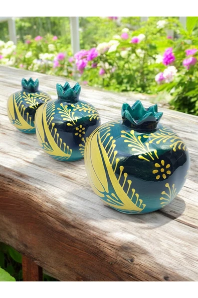 sharp&art 3'LÜ %100 EL İŞLEMESİ,DEKORATİF NAR ve LALE TAKIMLARI,EV DEKORASYONU...12 FARKLI MODEL İLE... - Resim 3