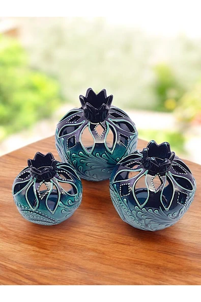 sharp&art 3'LÜ %100 EL İŞLEMESİ,DEKORATİF NAR ve LALE TAKIMLARI,EV DEKORASYONU...12 FARKLI MODEL İLE... - Resim 5