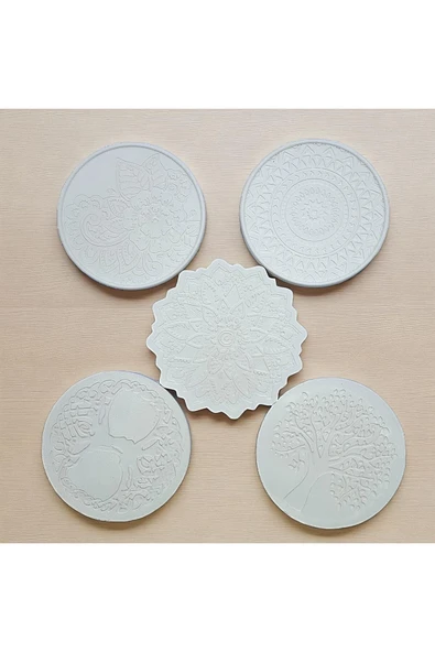 sharp&art Taş Mandala Seti, 5 Farklı Desen, 12 Renk Akrilik Boya, 2 Farklı İnce Uç Fırça ile Dilediğince Boya - 2