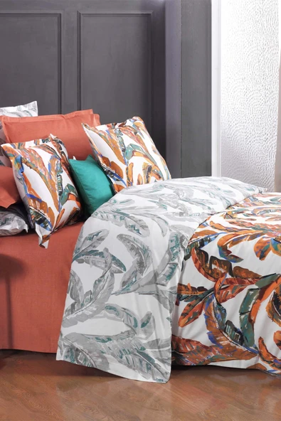 Defne %100 Pamuk Stn 300tc Nev Tkm Çk 4y D K Oranj - 3