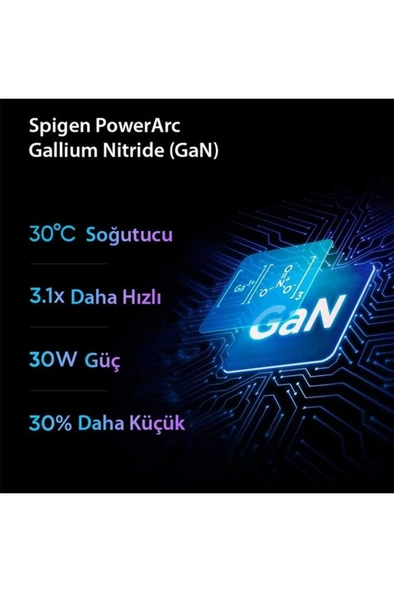 Spigen 30W GaN USB-C Adaptör Hızlı Şarj Aleti iPhone&Android&iPad&MacBook Type-C PE2008 White Outlet - 4