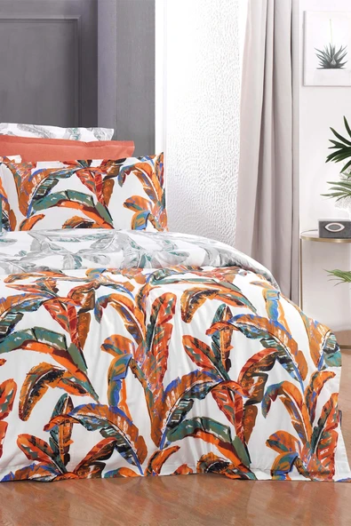 Defne %100 Pamuk Stn 300tc Nev Tkm Çk 4y D K Oranj - 2