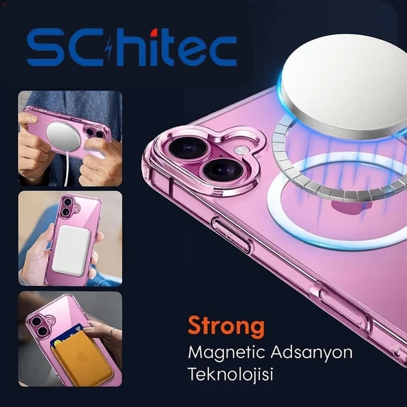 ScHitec İphone 17 Magsafe Özellikli Şeffaf Kılıf - Resim 4