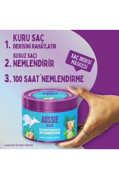 SOS Supercharged Hydration Saç & Saç Derisi Maskesi 500ml, Kuru Saç ve Kuru Saç Derisi için - 3