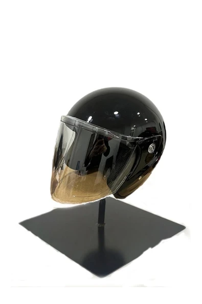 EGN EGN105 ÇENE AÇIK MOTOSİKLET KASKI PARLAK SİYAH - Resim 2