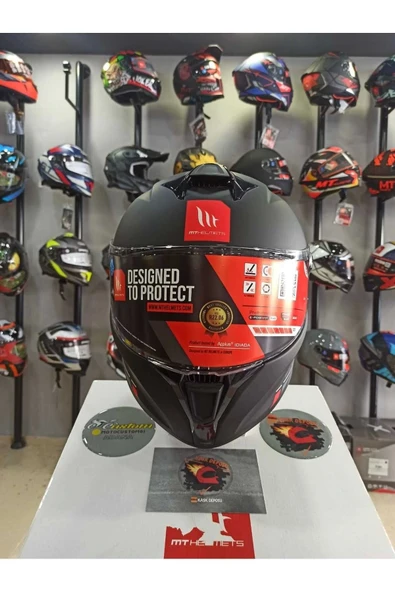 MT Helmets Targo S Mat Siyah Full Face Kapalı Kask - Resim 2