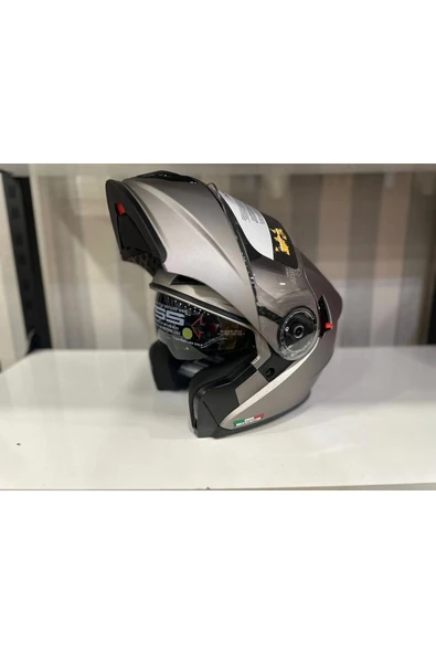 Sway KASK SWAY 926 MAT TİTANYUM ÇENE AÇILIR - Resim 3