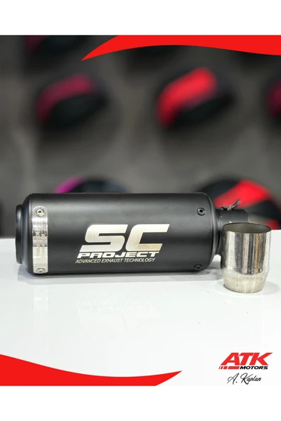 ATK SC Project Egzoz Universal Motosiklet Egzozu Tüp Egzoz Siyah - 3