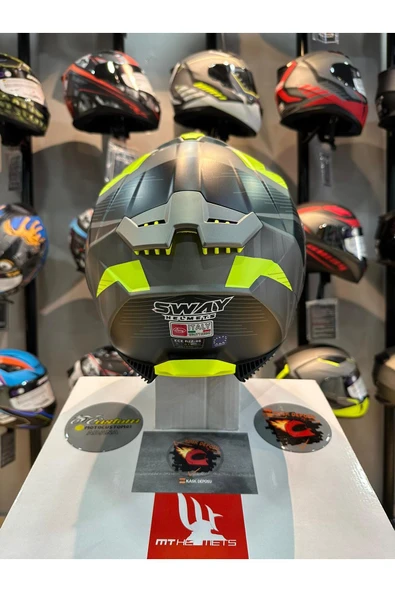 Sway 865 ST Titanium Yellow Full Face Motosiklet Kaskı - Resim 3