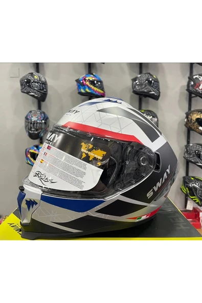 Sway SW 865 EVOQUE White Black Red Full Face - Resim 3