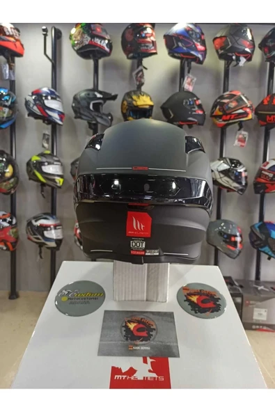 MT Helmets Targo S Mat Siyah Full Face Kapalı Kask - Resim 3