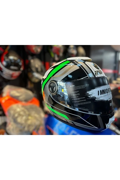 Free-M Fr 913 HASTE( SİYAH YEŞİL ) GÜNEŞ VİZÖRLÜ KASK ürün görseli