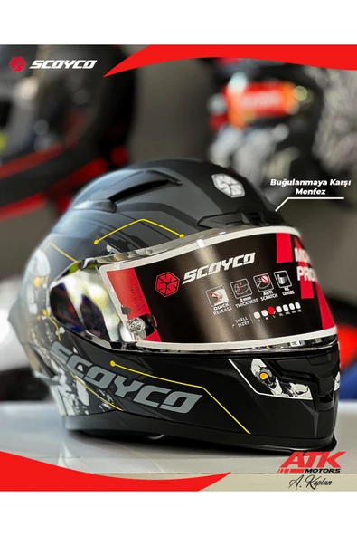 Scoyco 871 Cyber Fullface Kask Motosiklet Kaskı Tam Kask ürün görseli