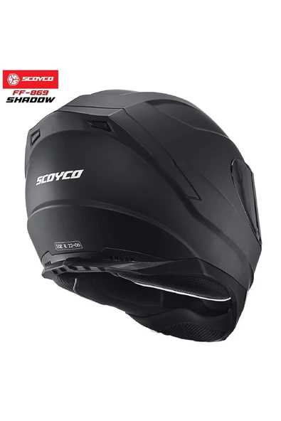 Scoyco SHADOW Full Face Kask FF-869 – Güneş Vizörlü, DOT/CE Onaylı, Intercom Uyumlu - Resim 2