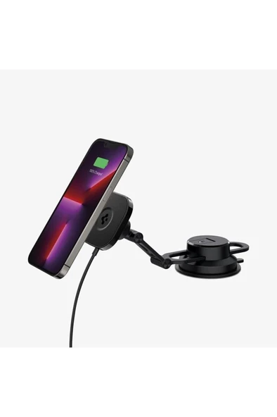 Spigen MagFit Dashboard Araç içi Telefon Tutucu + Manyetik Kablosuz Şarj Cihazı iPhone MagSafe - ACP04629 Outlet - 3