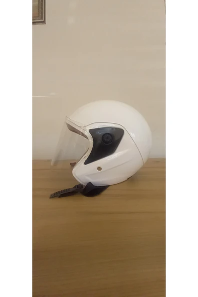 Motosiklet Yarım Kask Beyaz Kırılmaz ürün görseli