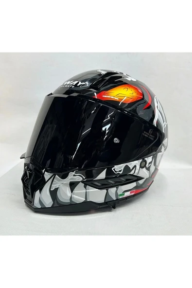 Sway Sw 868 Cannibal Black Grey Red Güneş Vizörlü Siyah Camlı - Resim 2