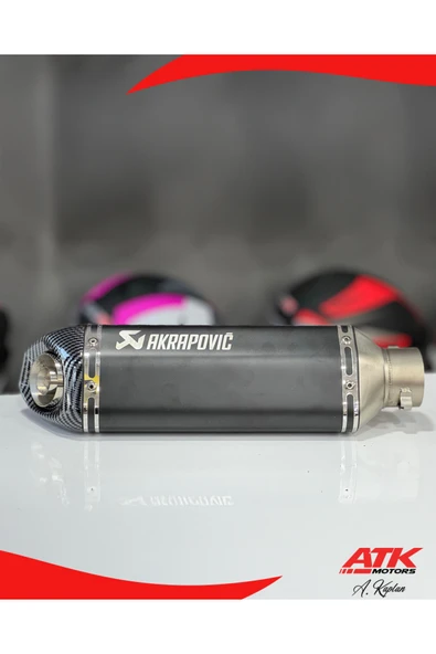 ATK Akrapovic Egzoz Universal Motosiklet Egzozu Tüp Egzoz Siyah - 1