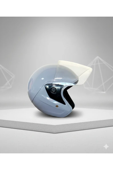 Motosiklet Yarım Kask Gri ürün görseli