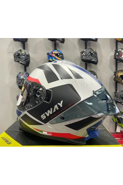 Sway SW 865 EVOQUE White Black Red Full Face - Resim 4