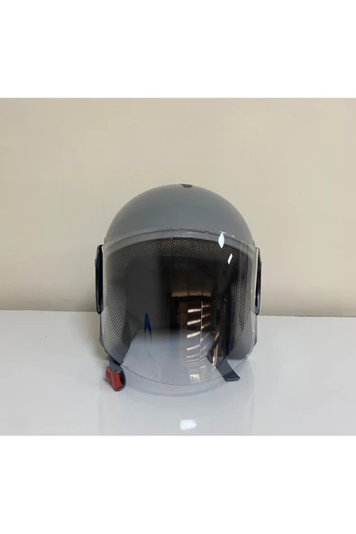 Motosiklet Yarım Kask Gri Kırılmaz - Resim 2