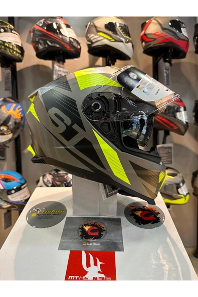 Sway 865 ST Titanium Yellow Full Face Motosiklet Kaskı - Resim 2