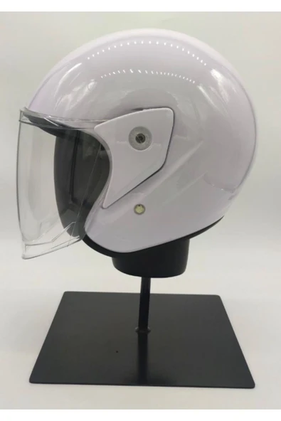EGN EGN105 ÇENE AÇIK MOTOSİKLET KASKI BEYAZ - Resim 2