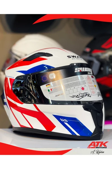 Sway 820 Dakar 2 Fullface Kask Motosiklet Kaskı Tam Kask Gümüş Vizörlü Kasklar ürün görseli