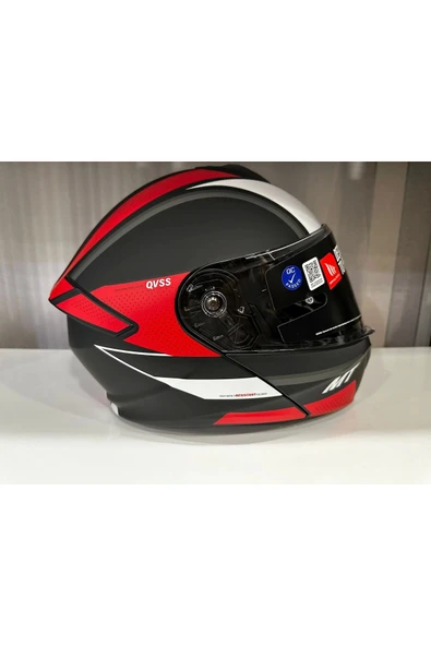 MT Helmets KASK MT GENESİS SV CAVE A5 ÇENE AÇILIR MAT SİYAH/KIRMIZI - Resim 4
