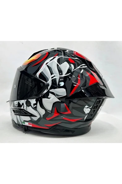 Sway Sw 868 Cannibal Black Grey Red Güneş Vizörlü Siyah Camlı - Resim 4