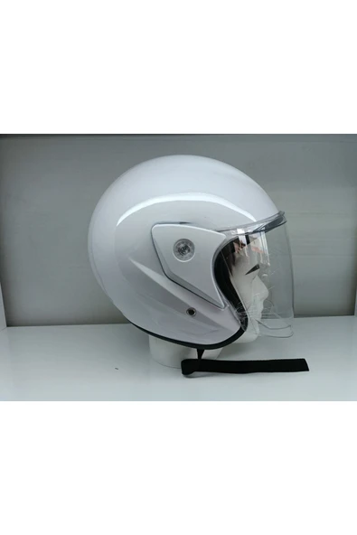 Kt Mrthelmets Beyaz Motosiklet Kaskı Yarım 1-sınıf - Resim 4