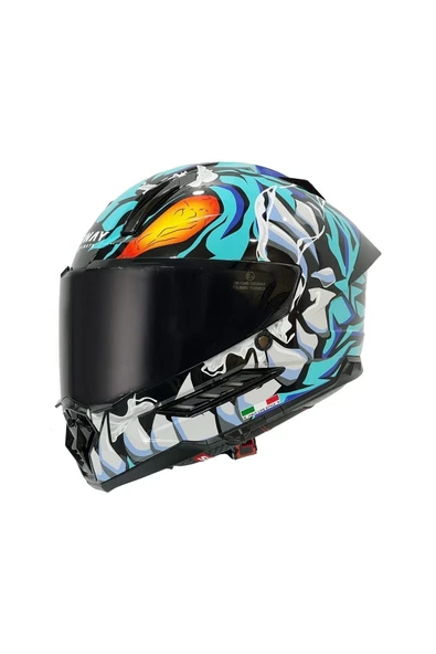 Sway SW 868 CANNIBAL Black Blue Full Face - Resim 2