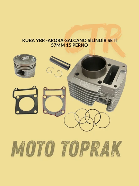 Kuba YBR Arora Salcano Silindir Seti 57mm 15 Perno - 1