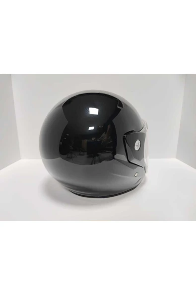 Leos -YARIM KASK ITHAL-PARLAK SİYAH RENK-YAZLIK KASK- - Resim 5