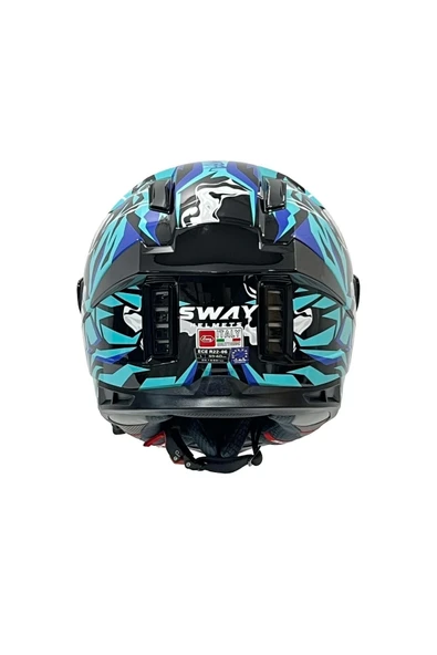 Sway SW 868 CANNIBAL Black Blue Full Face - Resim 4