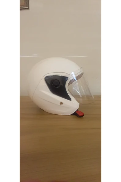 Motosiklet Yarım Kask Beyaz Kırılmaz - Resim 2