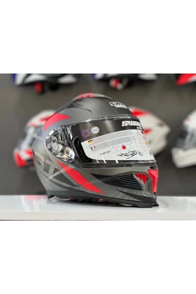 Sway 865 ST GREY RED FULL FACE GÜNEŞ VİZÖRLÜ KASK - Resim 2