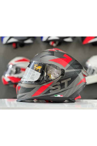 Sway 865 ST GREY RED FULL FACE GÜNEŞ VİZÖRLÜ KASK - Resim 4