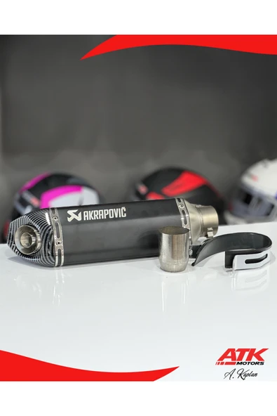 ATK Akrapovic Egzoz Universal Motosiklet Egzozu Tüp Egzoz Siyah - 2